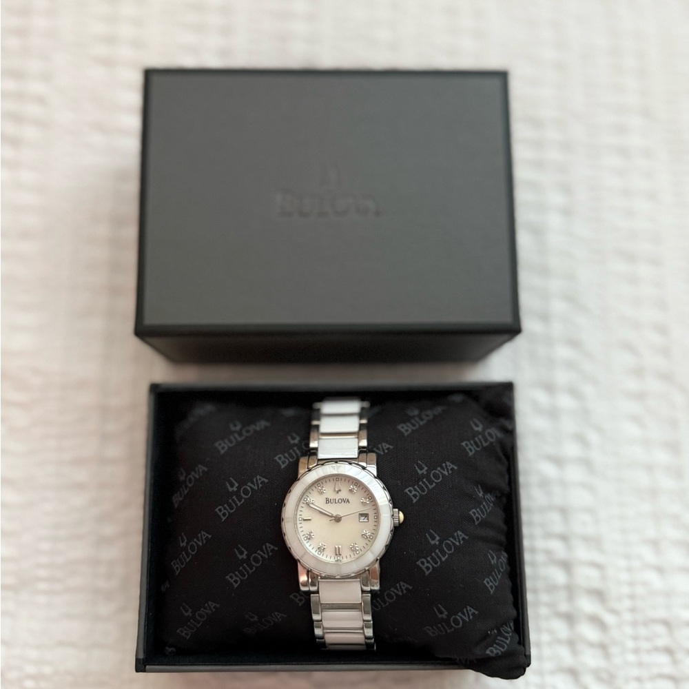 Bulova Silver Timepiece with Box